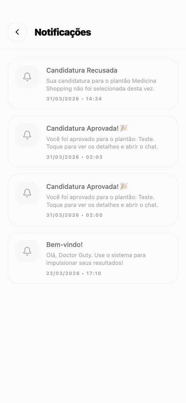 Notificações do app